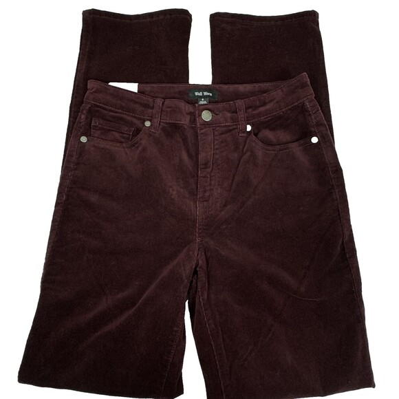 Well Worn Womens Size 4 / 27 Wine Red High Rise Soft Corduroy 31" Inseam Pants - Picture 1 of 9